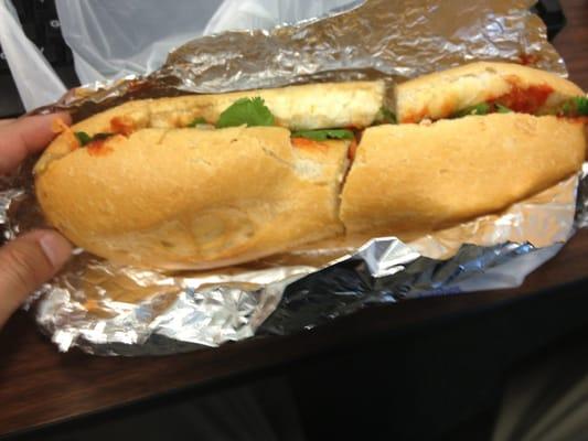 Nice big shrimp baguette $8.