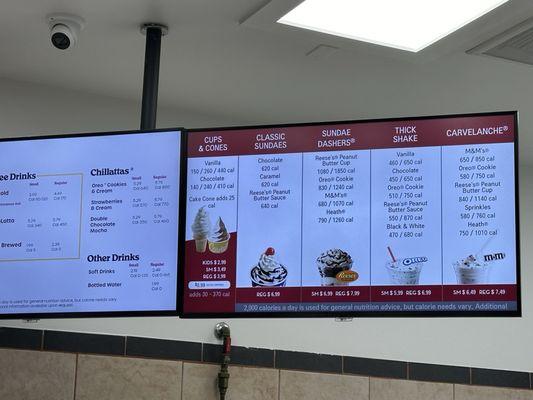 Menu board displaying sauce