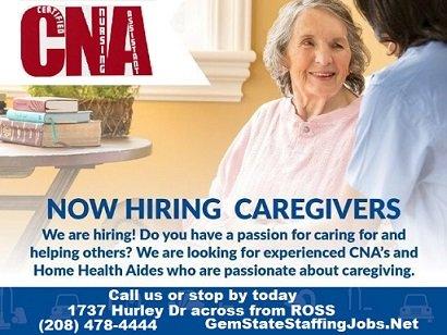 Hiring today! Call us or stop by 1737 Hurley Dr in Pocatello