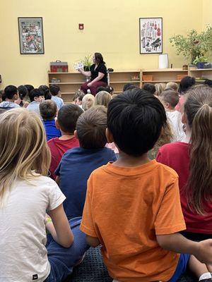 Students gathered for reading time.