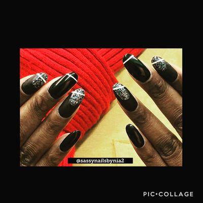 Acrylic Overlays on natural nails with nailart