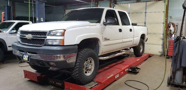 Window tint, lift and tires made this truck look exactly how the customer wanted