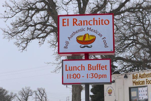 New polycarbonate sign faces for El Ranchito Restaurant with vinyl lettering and logo design.