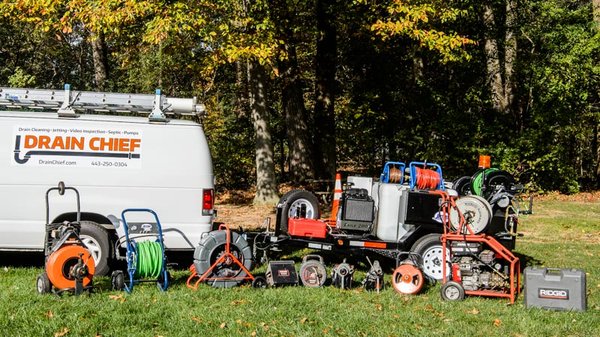 Just some of my drain equipment. Jetters, cameras, sewer machines.