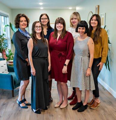 Attorneys Theresa Loughran, Courtney Ruwe and Sarah Barnhill with support staff