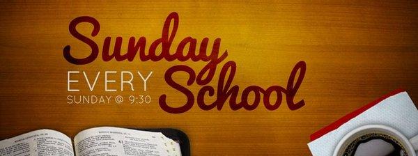 Sunday School every Sunday at 9:30am.