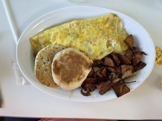 Mushroom ham and swiss cheese omelette was tasty