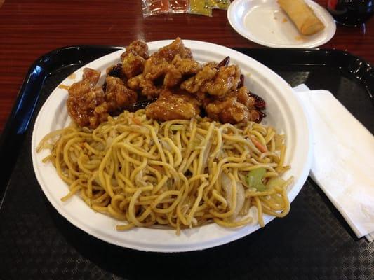 General Taos Chicken with Lo Mien.