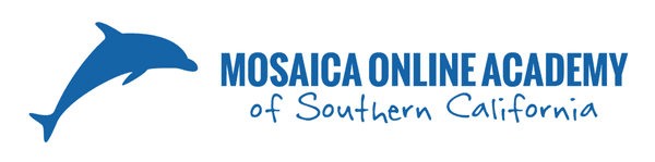 Mosaica Online Academy official school logo. We serve K-12 students in San Diego, Riverside, Imperial and Orange counties.