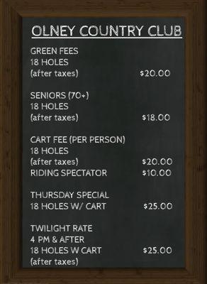 2022 Green fees