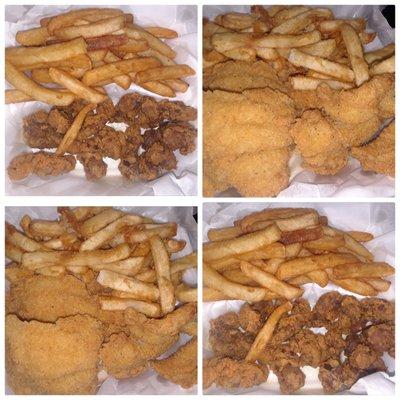 Catfish Fillet and Fried Gizzards