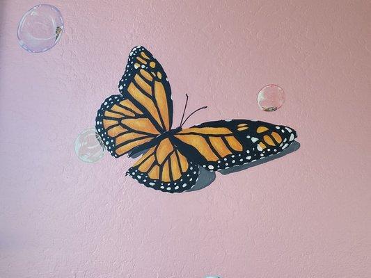 Decorated with murals of Monarch Butterflies!