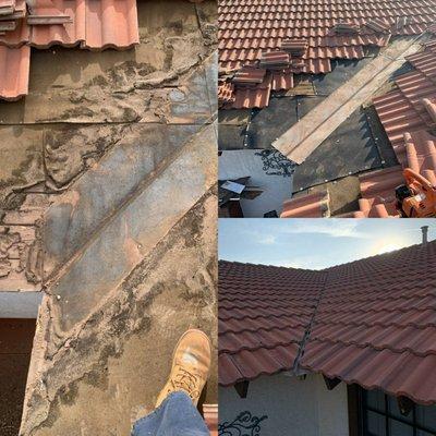 Roof leak and wood repairs.