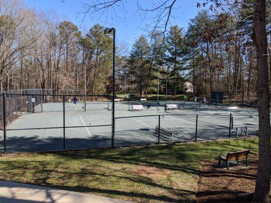 2 of 6 tennis courts at the north clubhouse.