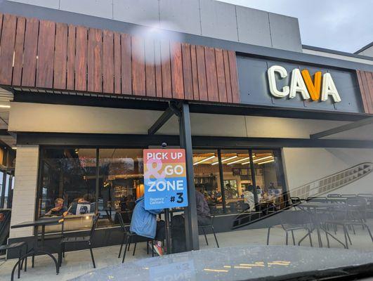 Cava storefront at Village Plaza, Chapel Hill, NC. I took this photo on March 17, 2023.