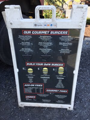 Old School Burger menu