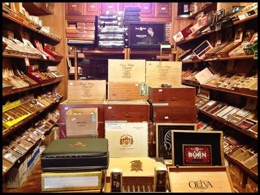 Huge walk-in humidor selection. Perfect humidity.