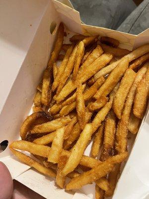 Cold burnt family fries