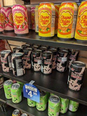 Chupa chips and boba canned drinks