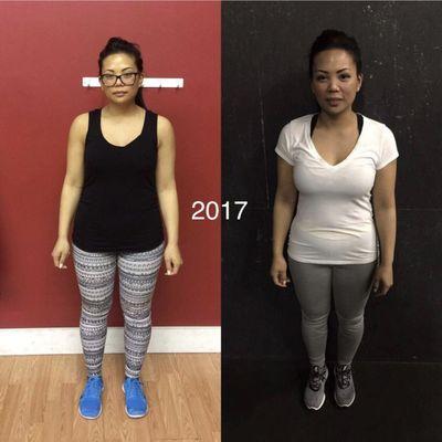 2017 before/after 6 Week Challenge, I lost a total of nearly 5% body fat, and 10 inches!