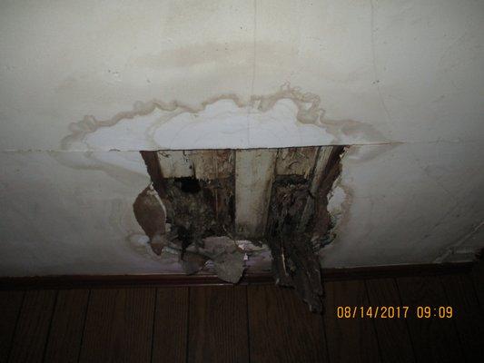 Major water damage from water intrusion through the roof!