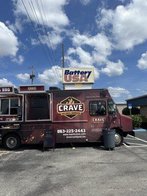 Foodtruck parked at Battery USA.