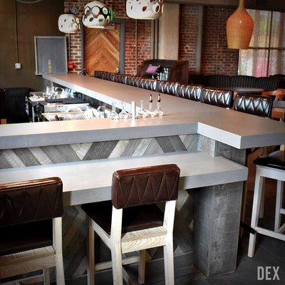 Elegant grey bar top installed for Aziza Restaurant in Atlanta, GA