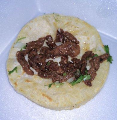 My sad little asada taco had almost no veggies and less meat than others.