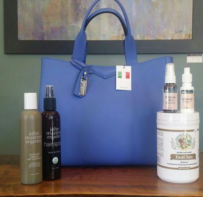 Handbags from Italy and organic health and beauty products!