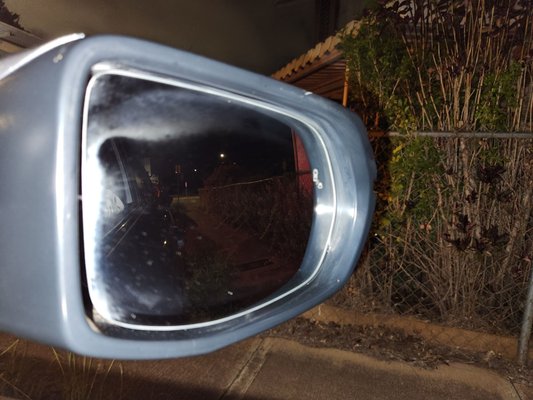 Passengers side mirror. This won't come off - even after Thirsty Cars was kind enough to try.