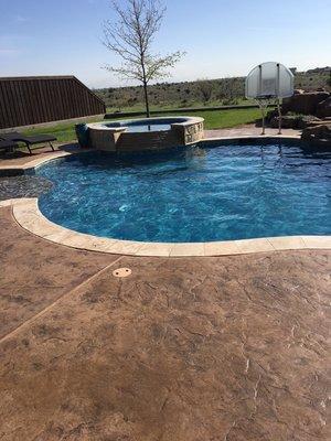 Elevated Spa with Stone Veneer