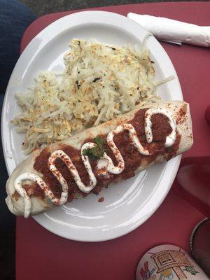 Burrito with hash browns