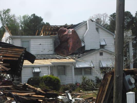 tornado damage, before