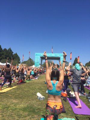 Yoga session at main stage