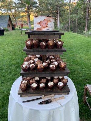 Rustic Cake and Cupcake stand