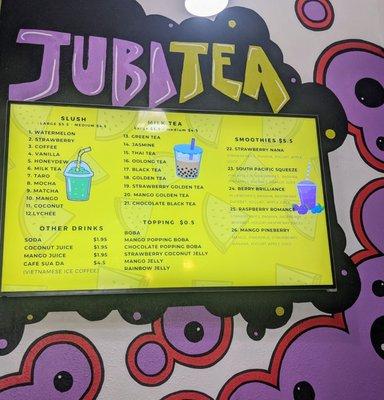 Drinks menu