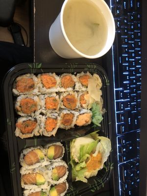 Delicious sushi!!! Spicy Salmon, Spicy Tuna, and Salmon Avocado.