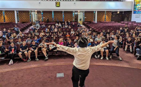 Alex dances the Kozatski for a school in Chicago.