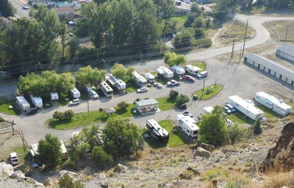 Park next to Warm Springs Creek.