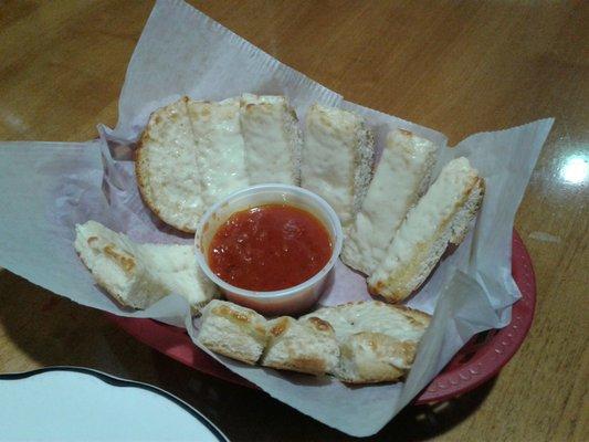 Cheesy garlic bread sticks.