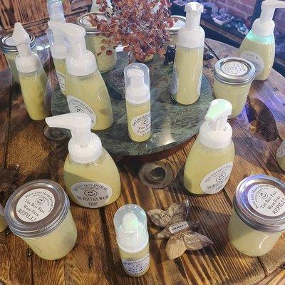 Best Face Wash Ever made from our hand made castile soap, chamomile tea, hemp oil, peppermint, tea tree, vitamin E and so much love!