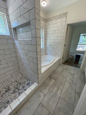 Master bathroom new construction tile install