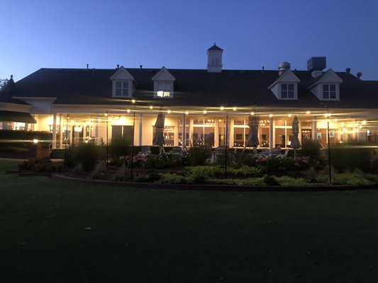 Back patio at dusk