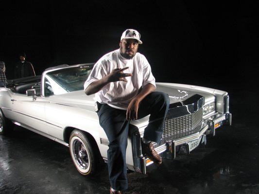 Bigg Slice with Snoop's 1976 convertible cadillac