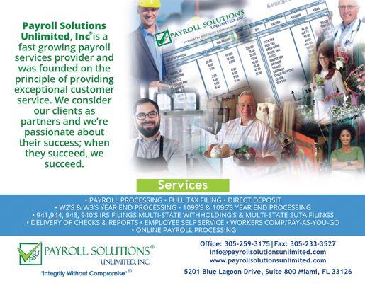 Payroll Solutions Unlimited Inc Services Flyer