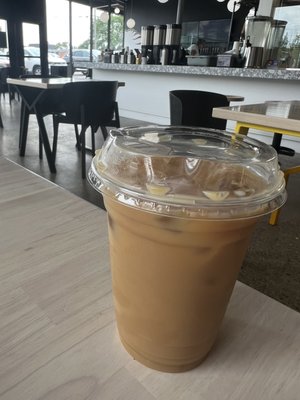 Iced coffee with oat milk