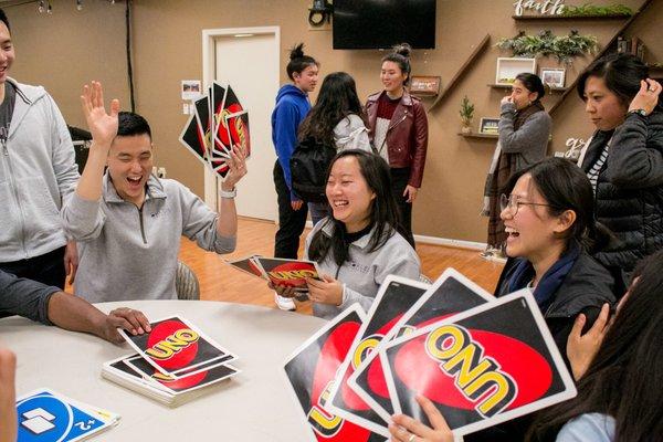 Giant Uno at Board Game Night