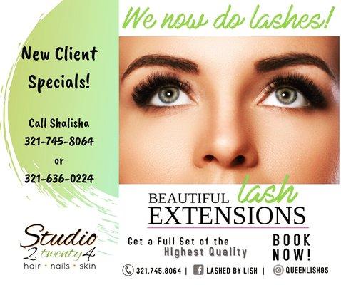 Lash Extensions NOW available at Studio 2 Twenty 4!