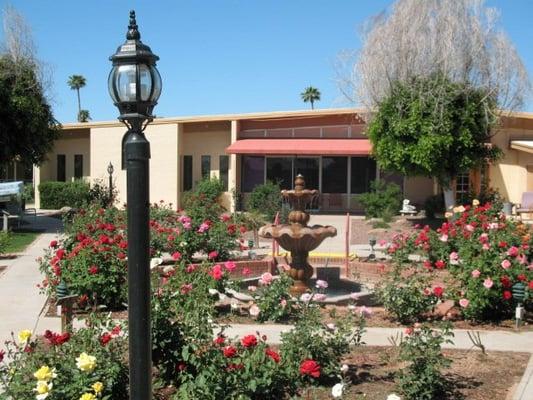 Residents love our beautiful rose garden.