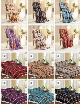 Blankets available in small, twin/full, queen and king size